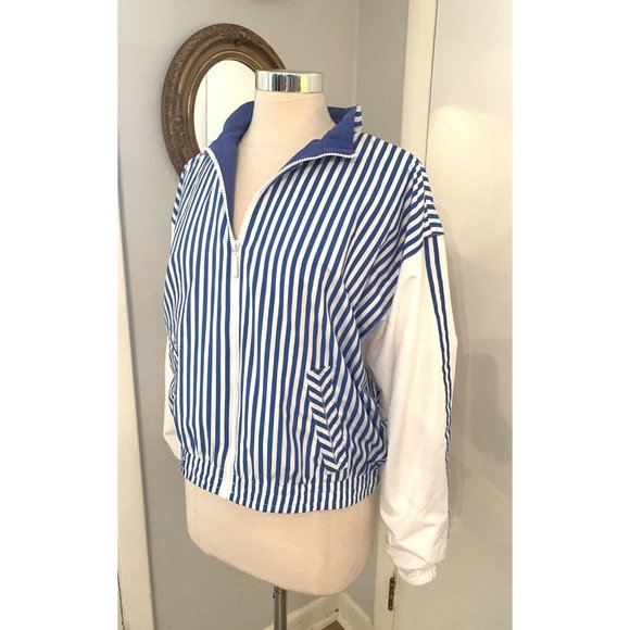 Vintage TAIL Windbreaker Long Sleeve Zip Up Jacket blokecore M Striped stripes - Picture 10 of 13